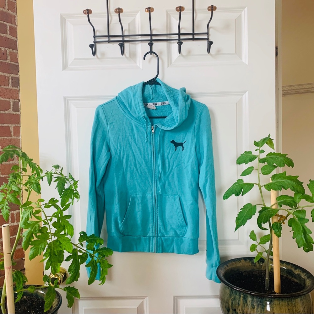 Tourquoise zip-up hoodie